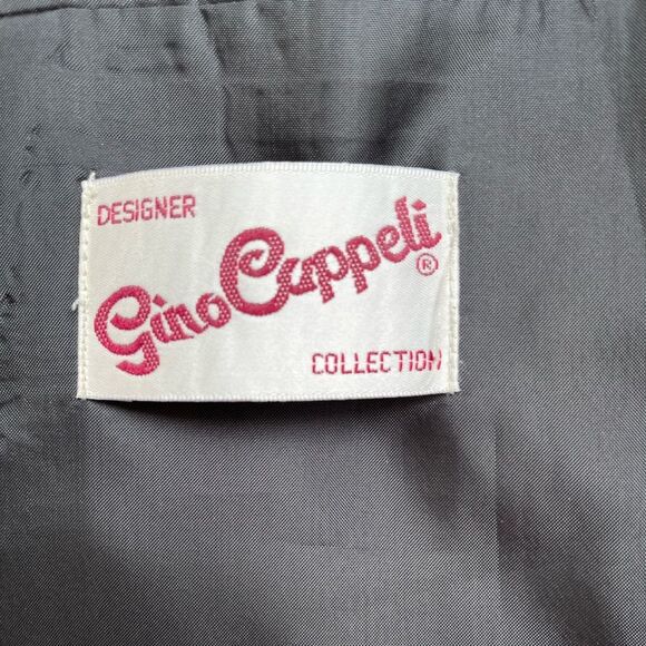 Gino Corelli black/white specs 2 piece pant suit, double breasted jacket, 42L - Picture 3 of 15